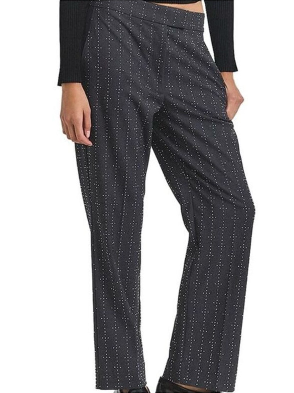 Derek Lam 10 Crosby Reagan Mini Studded Trousers Grey Silver Size 8 NWT